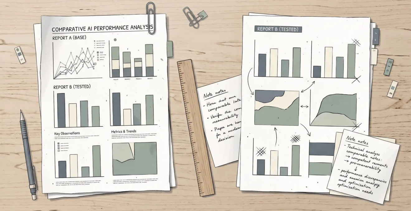 Deux relevés analytiques comparés avec annotations de limites et actions à engager